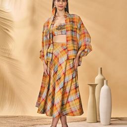 Masaba Sundowner Checkered Skirt-image-77