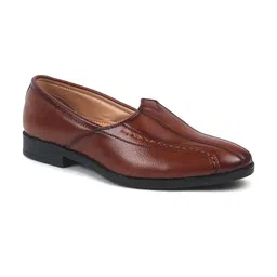 FAUSTO Men Textured PU Ethnic Mojaris-picture-10