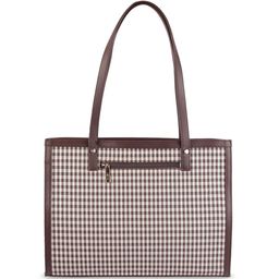 Metro Checked Structured Shoulder Bag with Applique image 4