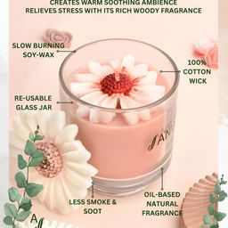 ANWYN Peach-Coloured & Red 1 pieces Jar Candle image 4