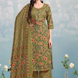 Varanga Women Floral Printed Regular Kurta with Trousers & With Dupatta-picture-24