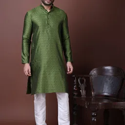 DEVOILER Men Jacquard Kurta-image-53