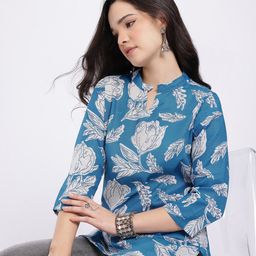 Anouk Rustic Floral Printed Mandarin Straight Kurta-picture-2