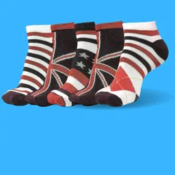 MJE Men Pack Of 5 Striped Ankle Length Socks-picture-30