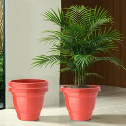 Kuber Industries Set Of 3 Red Planter With Pot image 1