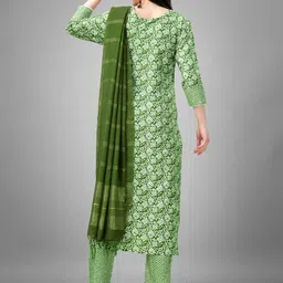 Aika Women Ethnic Motifs Printed Regular Kurta with Trousers & With Dupatta image 5
