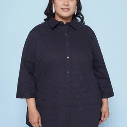 Kiaahvi by JOHN PRIDE Women Spread Collar Micro Ditsy Printed Cotton Casual Shirt-image-32