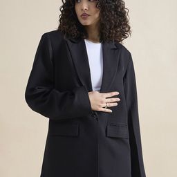 MAYKR Notched Lapel Collar Cotton Single Breasted Formal Blazer-9