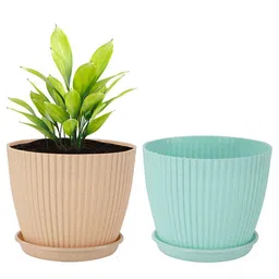 Kuber Industries 2-Pieces Pink & Blue Textured Planters-picture-34