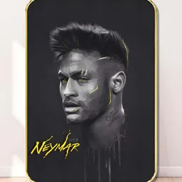 Myntra Elegant Homes Black & Yellow Neymar Jr Printed Wooden Wall Art-image-46