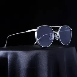 RESIST EYEWEAR Unisex Black Lens & Steel-Toned Round Sunglasses with-13