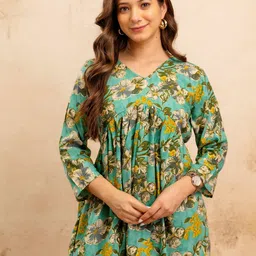 Mialo fashion Floral Printed V-Neck Kurti-picture-33