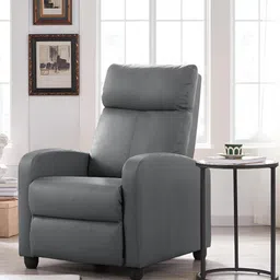 Oakcraft Grey Leatherette Manual Single Seater Rocker Recliner-image-89