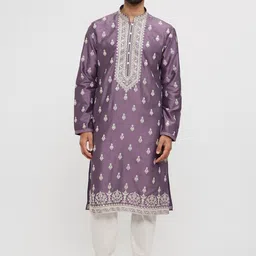 Twamev Men Embroidered Regular Thread Work Kurta with Churidar-image-41