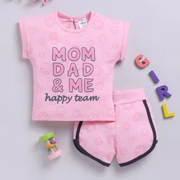 YK X Tinyo Infant Girls Pure Cotton Printed T-shirt with Shorts-image-108