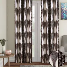 Cortina Brown & White Set of 2 Ethnic Motifs Door Curtain-16