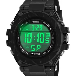 FELIZER Men Patterned Dial & Textured Straps Analogue Watch H9058-LSKA-FullBlk image 2