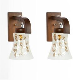 Somil Premium Designer Glass Wall / Night Lamp Elegant & Stylish Dcor Accent for Modern Interiors, color, Golden, White, Size:- 20 X 33 X 29.5 CM-image-39