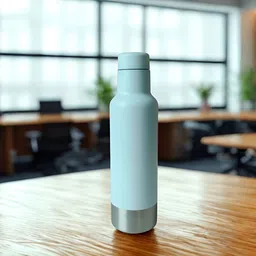 THE HOME CO. White & Steel Single Stainless Steel Colourblocked Water Bottle-36