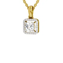 SparklesLab Grown Diamond 0.99 Carat Round Halo Square Pendant for Women-image-3
