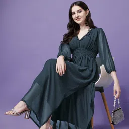 Raiyani Fashion V-Neck Fit & Flare Maxi Dress-picture-47