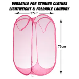 Kuber Industries Pink Laundry Bag With Handle image 2