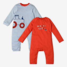 Ed-a-Mamma Baby Infant Boys Pack of 2 Rompers-44