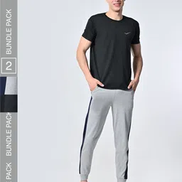 BAESD Men Pack Of 2 Mid-Rise Cotton Joggers-image-67