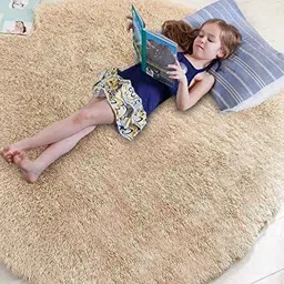 Banchmark Home Furnishings Beige Solid Shaggy Polyester Carpet-18