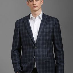 Louis Philippe Checked Single-Breasted Blazer-image-47