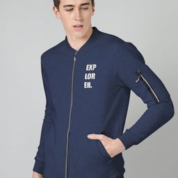 FTX Men Typography Printed Stand Collar Casual Bomber Jacket-picture-27