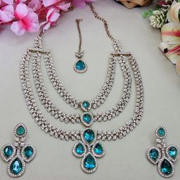 VATSALYA creation Women Green Jewellery Set-image-86