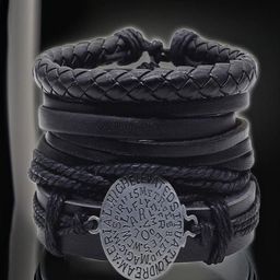 UNIVERSITY TRENDZ Men Leather Multistrand Bracelet-image-27
