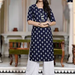 Moda Rapido Selection Of 2 Floral Printed Round Neck Straight Kurtas-image-78