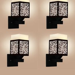 Gojeeva Brown Wood Square Wall Lamps-picture-31