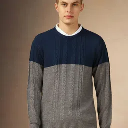 Dennis Lingo Men Colourblocked Pullover-image-80
