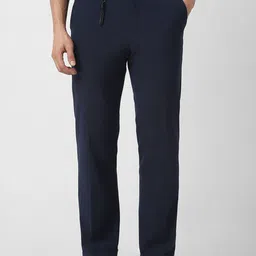 V Dot Men Textured Slim Fit Regular Trousers-image-56