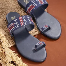 Taavi Women Printed Ethnic One-Toe Flats-picture-23