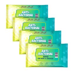 Silk Soft Set Of 4 Anti Bacterial Wipes - 10 Pieces Each-38