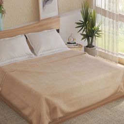 Home Centre Sundried Sanc Ombrose Flano Beige 120 GSM Double Bed Blanket-image-62