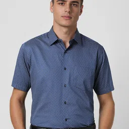 Van Heusen Men Spread Collar Geometric Printed Cotton Formal Shirt-image-68