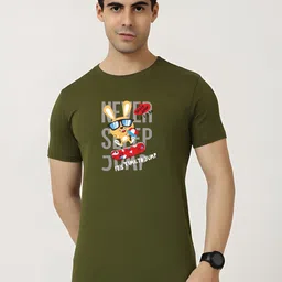KaamBhari Typographic Printed Round Neck Pure Cotton T-shirt-picture-38