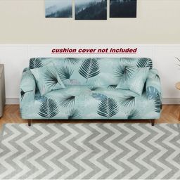 DECOR VATIKA Green Printed Polyester 1 Piece Sofa Cover With Arms-image-94