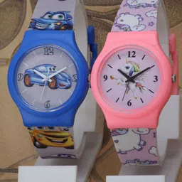 VIRAKTI Kids Pack of 2 Brass Printed Dial Analogue Watch KID-02-16-COMBO-image-72