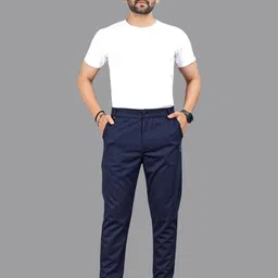 ISUEL FAB Men Grey Lycra Trousers-picture-3