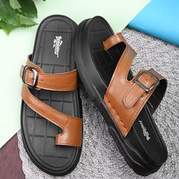 The Roadster Lifestyle Co. Men Casual Comfort Sandals With Toe Ring & Dual Buckle Design-picture-1