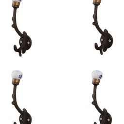 Indianshelf White & Brown 4 Pieces Metal Wall Hook-image-57