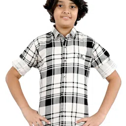 BAESD Boys Tartan Checks Opaque Checked Casual Shirt-image-91