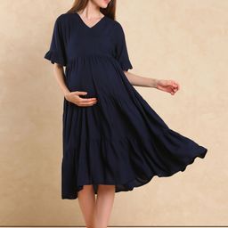 Aanyor Maternity Fit & Flare Tiered Dress-image-81