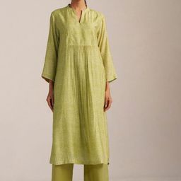 Ganga Printed Mandarin Collar Tunic With Trouser Co-Ords-29